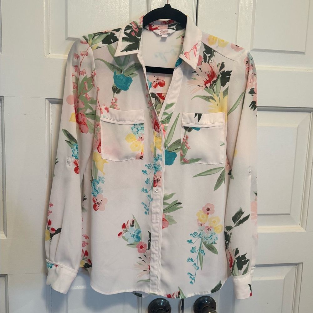 Cabi Floral Button-Up Blouse